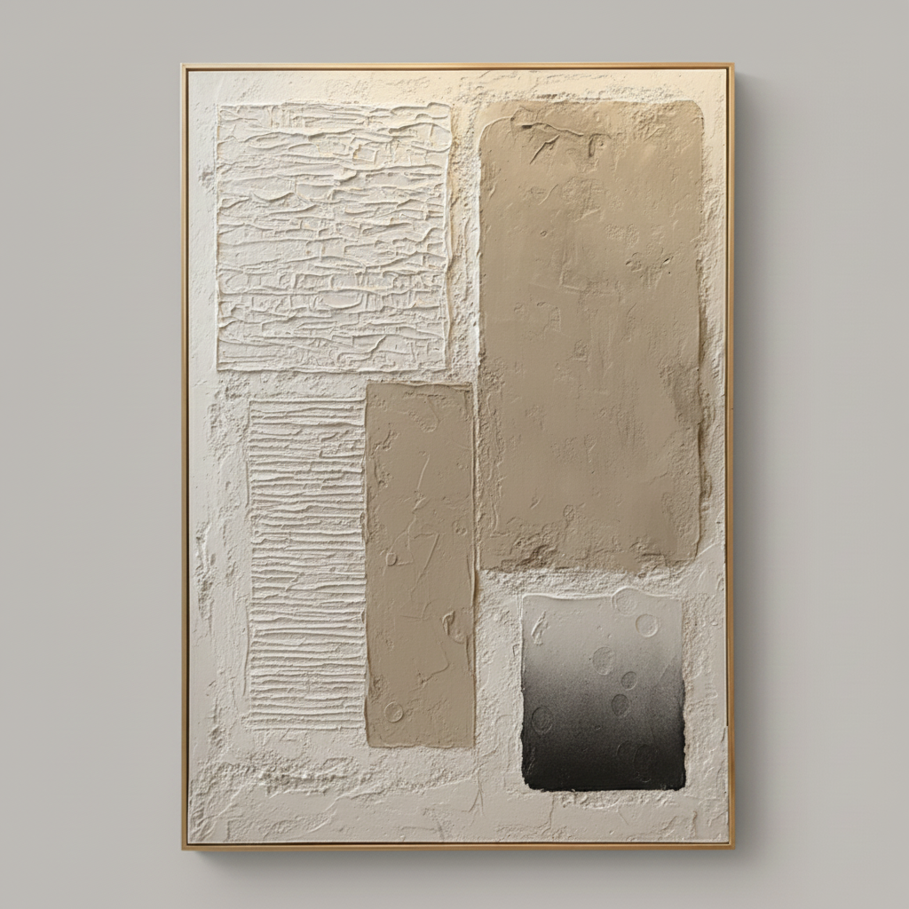 Neutral Textured Abstract Quiet Panels - Wall Art by Fir Gallery