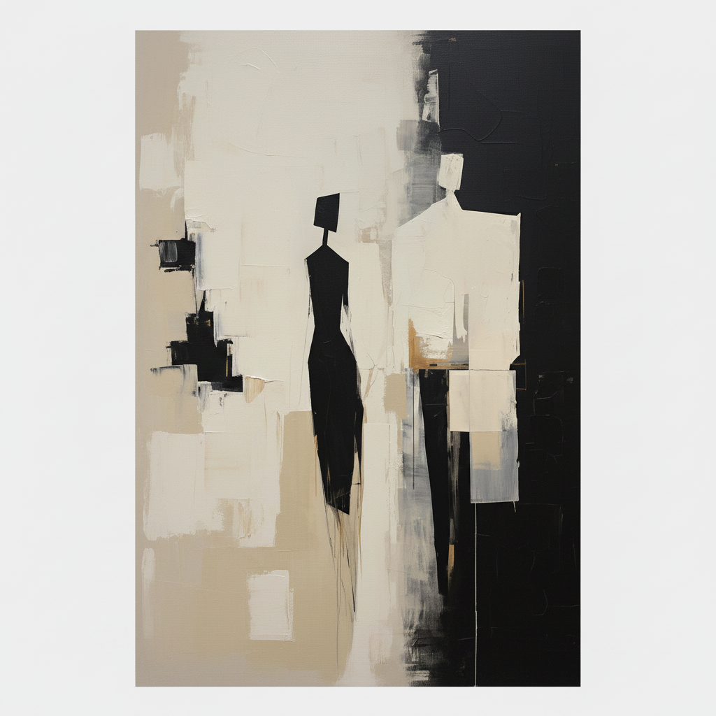 Monochrome Figurative Quiet Threshold - Wall Art by Fir Gallery