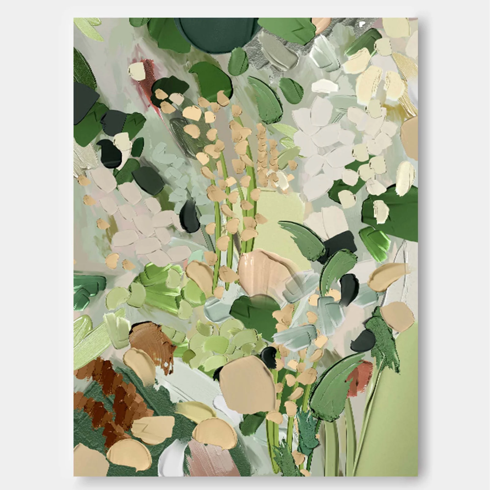 Botanical Green Abstract Garden Bloom - Wall Art by Fir Gallery