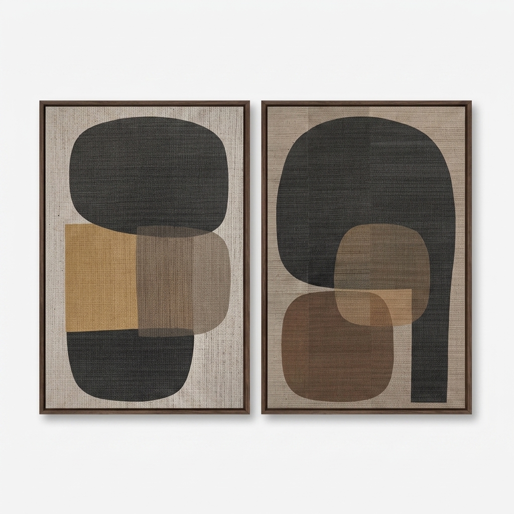 Neutral Geometric Abstract Quiet Form - Wall Art by Fir Gallery