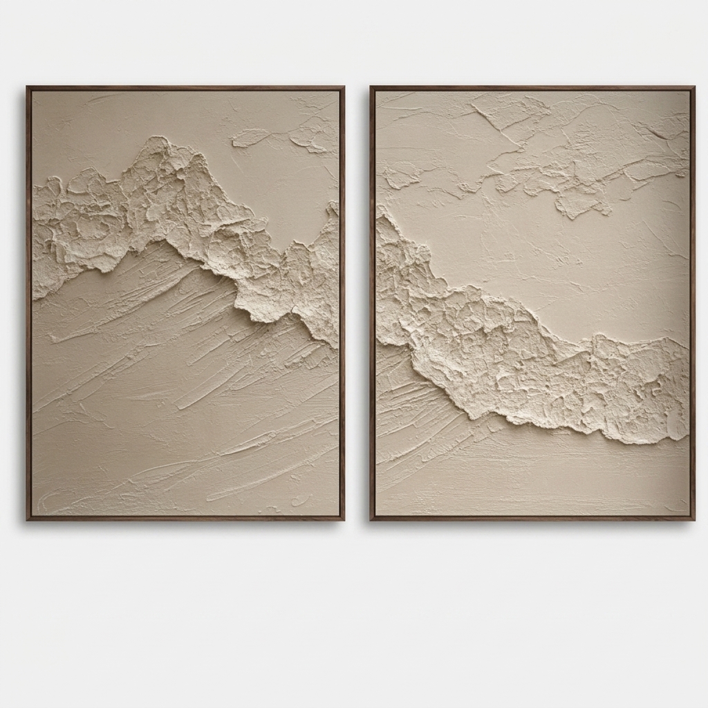 Neutral Textured Abstract Shifting Ground - Wall Art by Fir Gallery