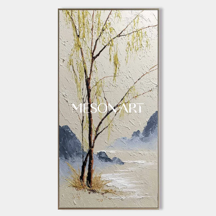 Misty Willow Landscape Still Water - Wall Art by Fir Gallery