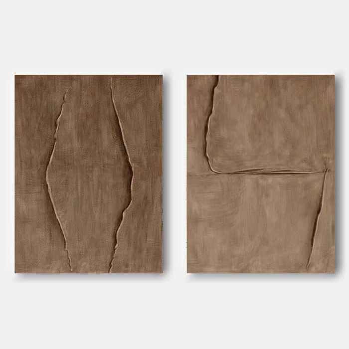 Textured Brown Abstract Held Ground - Wall Art by Fir Gallery