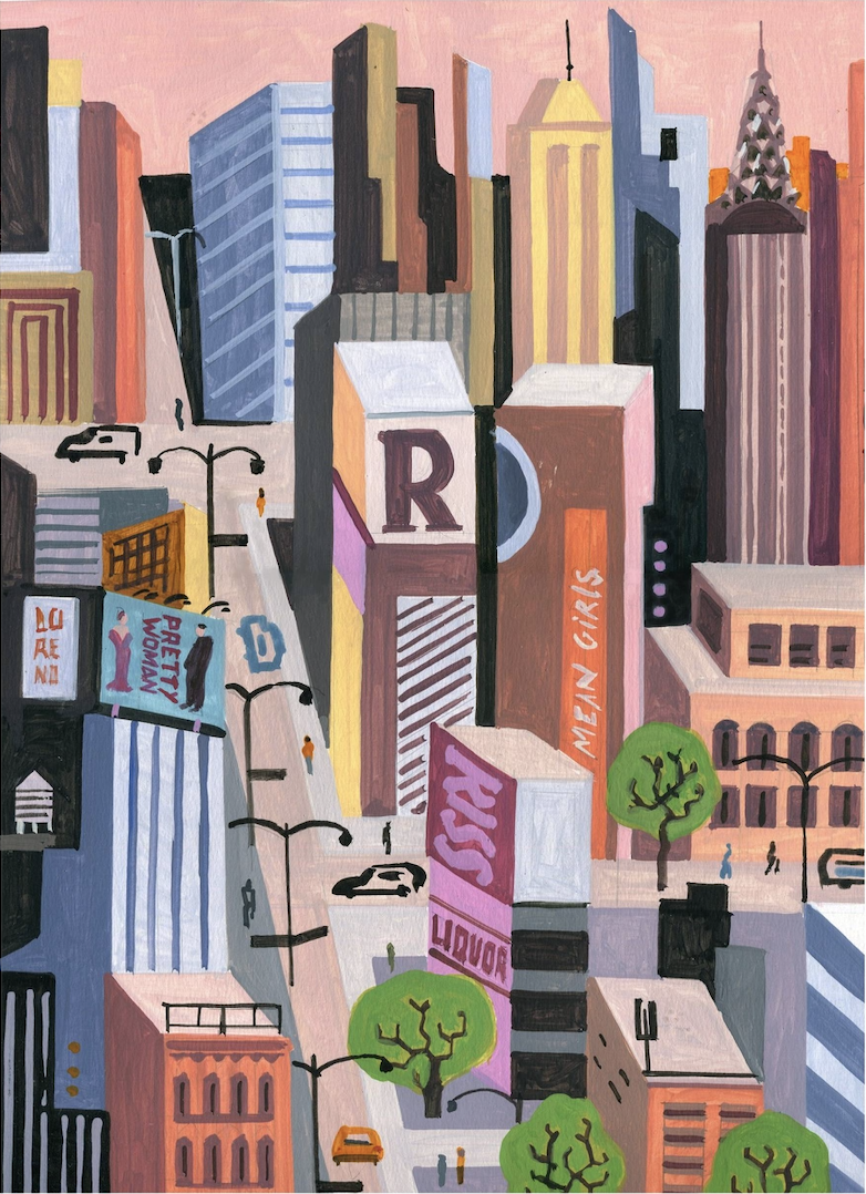 Urban Cityscape Downtown View - Wall Art by Recca Art