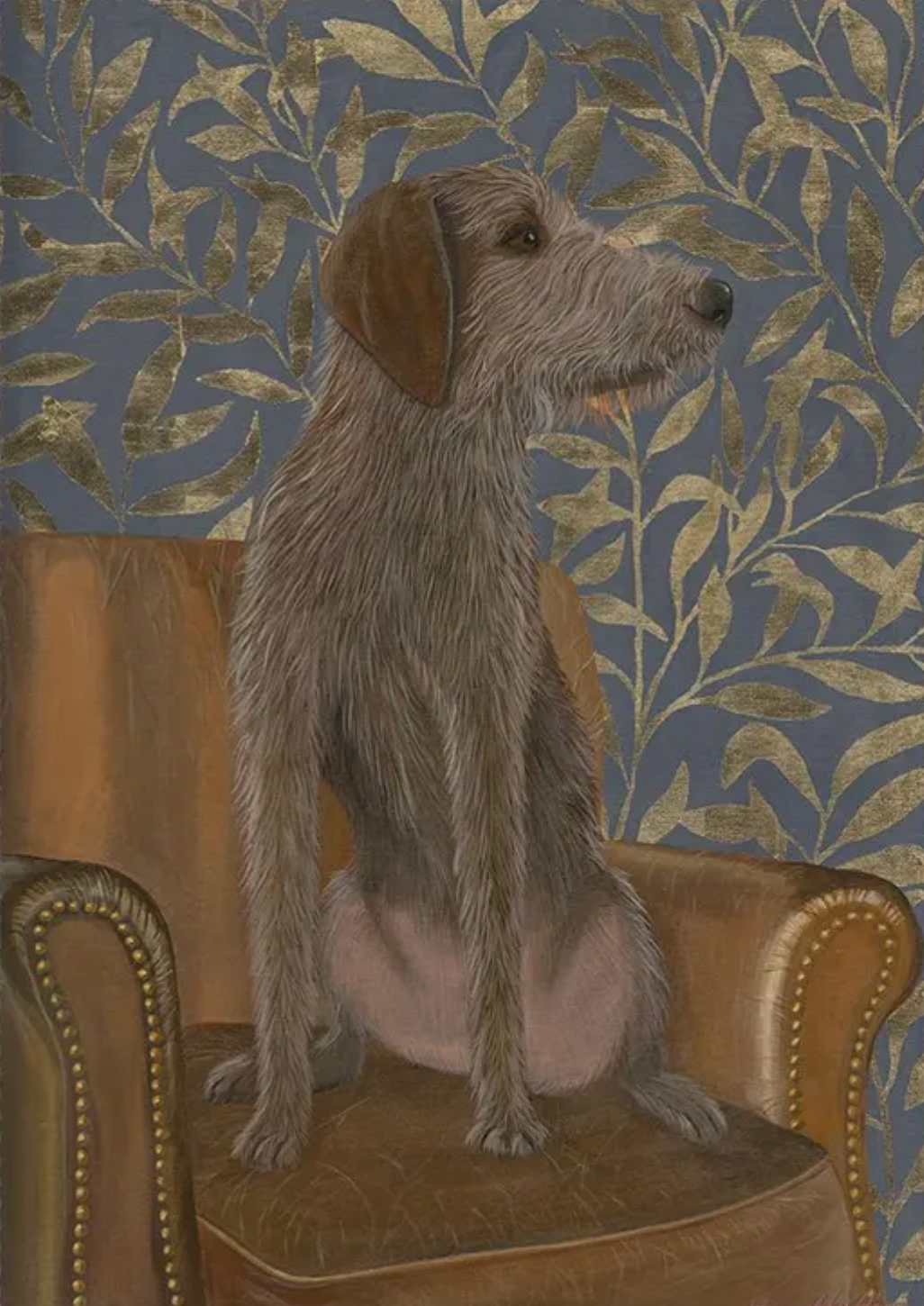 Dog Portrait Contemporary Gentleman's Study - Wall Art by Recca Art