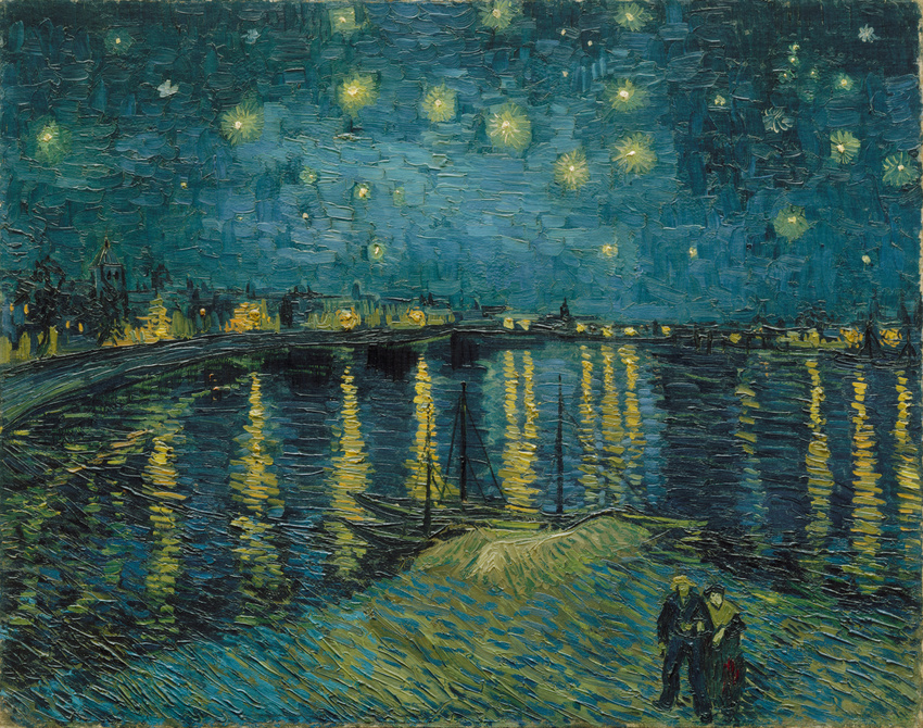 Starry River Night Reflection - Wall Art by Fir Gallery
