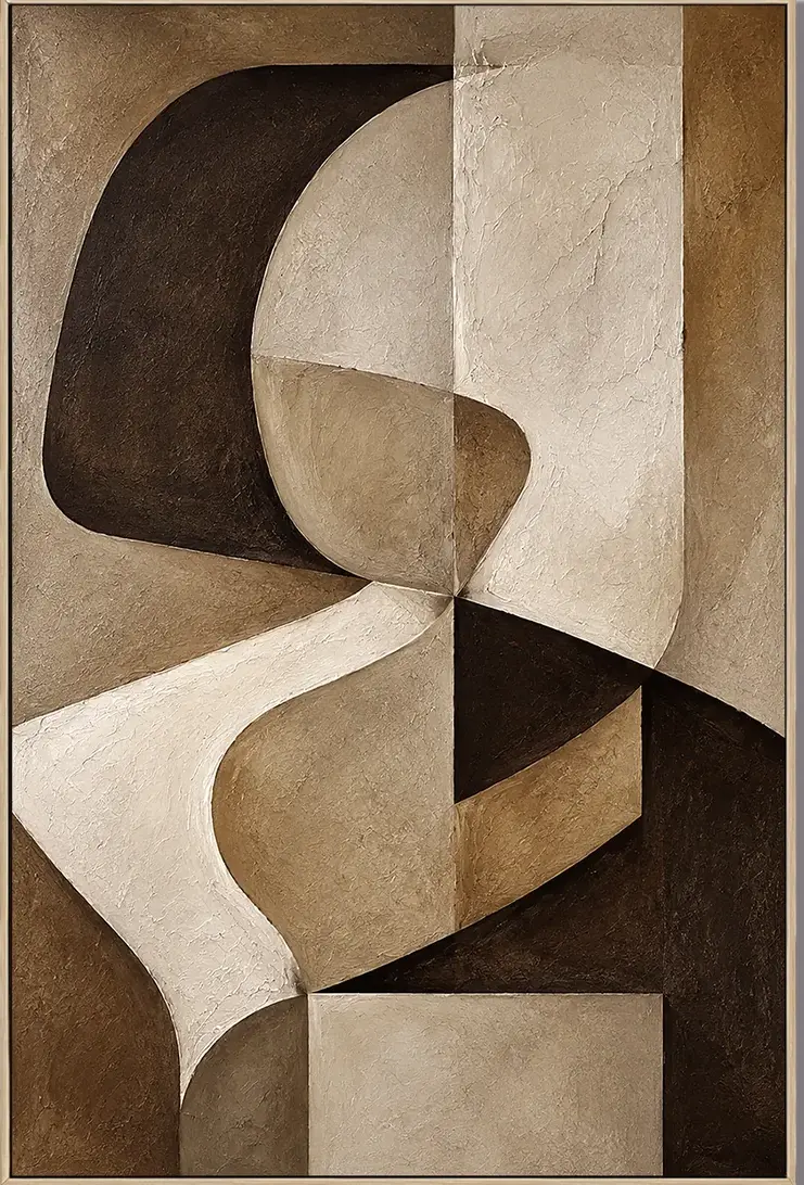 Abstract Sculptural Faces Quiet Divide