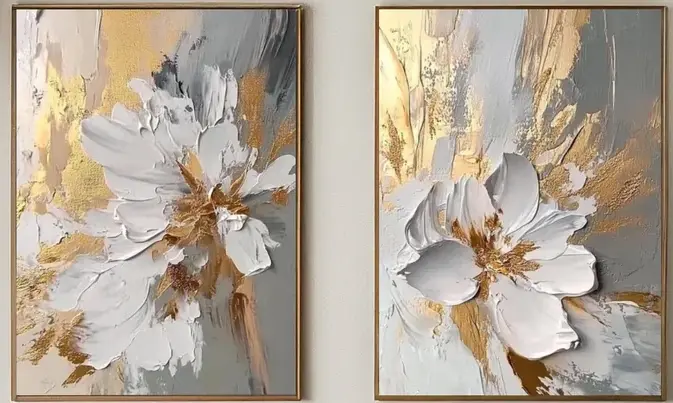 Textured Botanical Gold Bloom