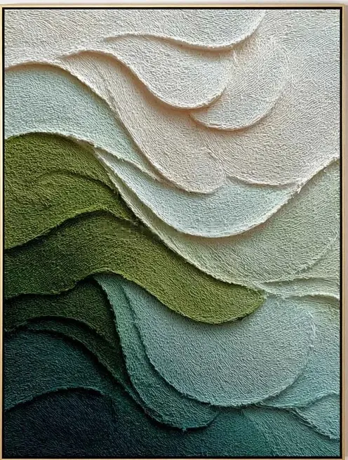 Textured Green Landscape Waves