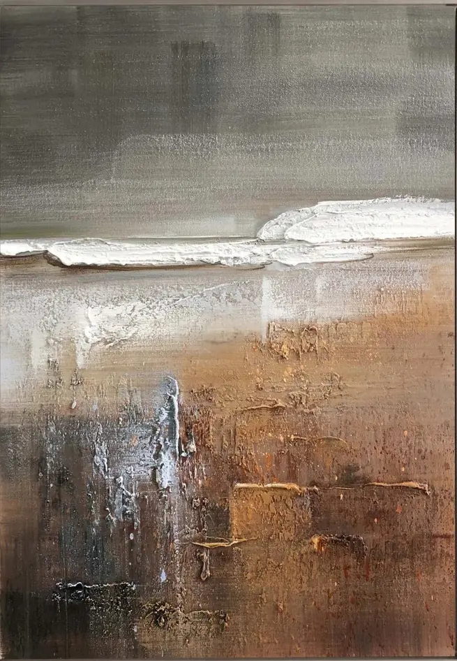 Textured Abstract Landscape Quiet Horizon