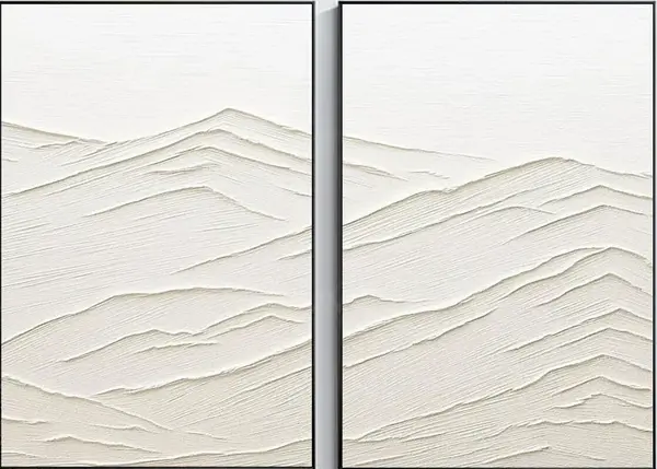 Textured Mountain Landscape Diptych