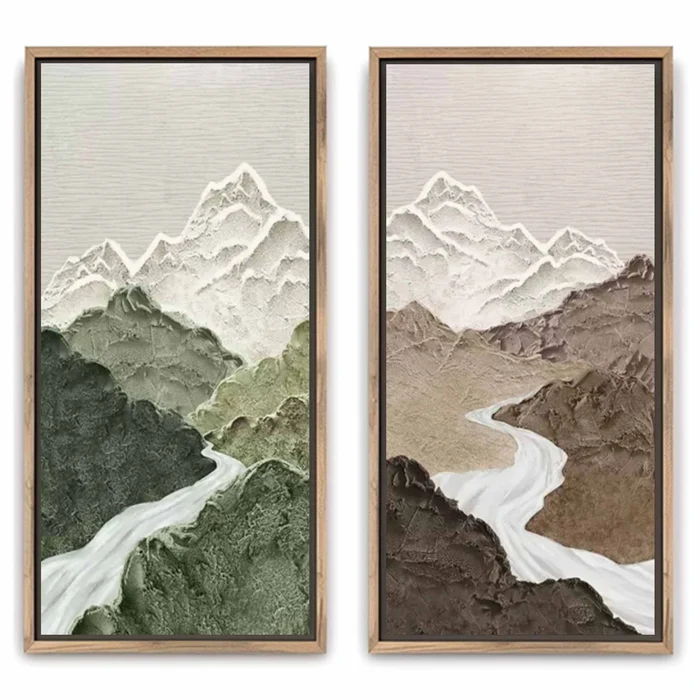 Textured Mountain Landscape Twin Rivers
