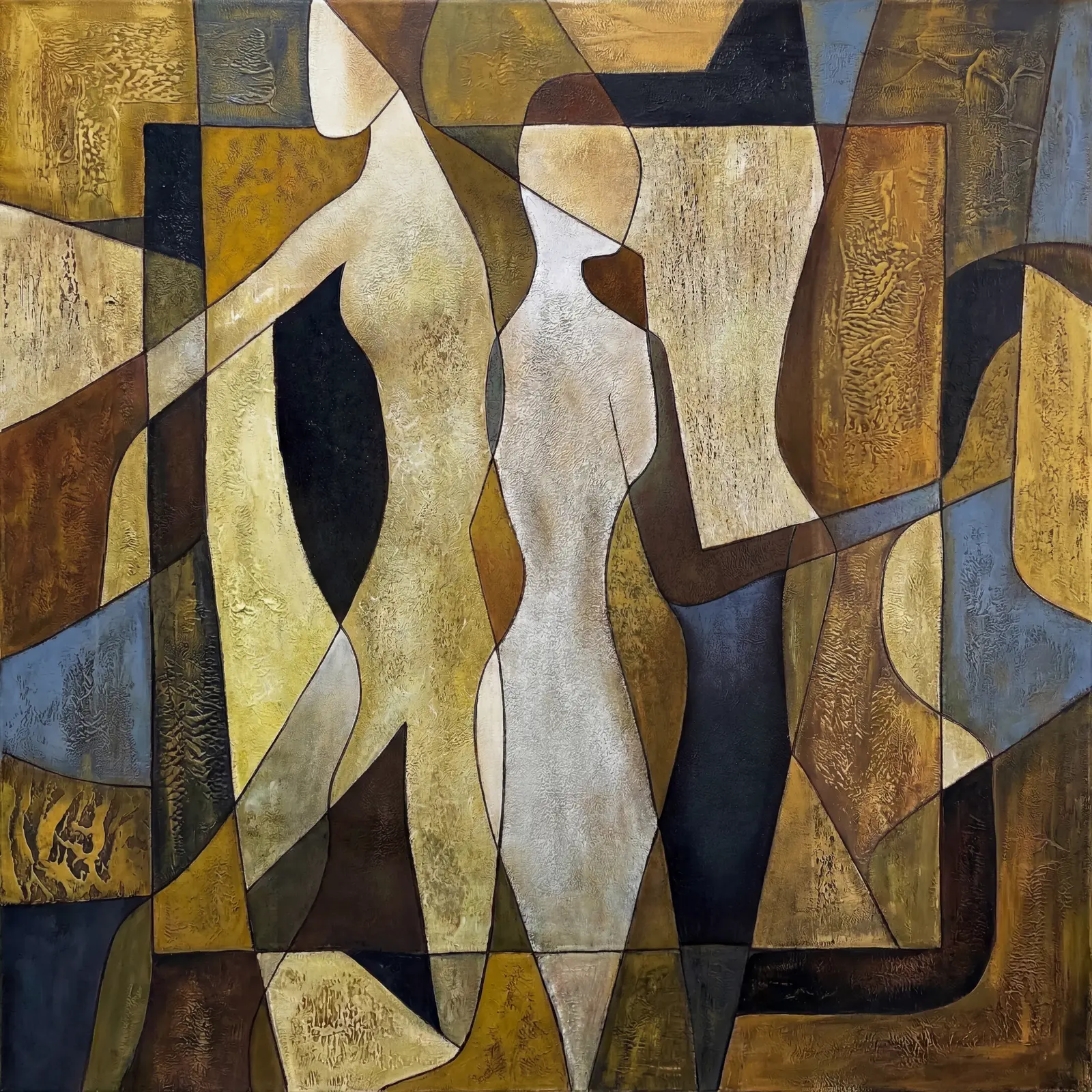 Figurative Abstract Brown Three Figures - Wall Art by Fir Gallery ...